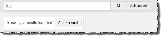 Clear search criteria button